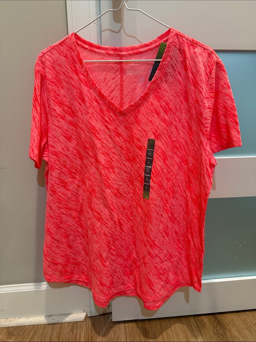 tek gear Women's Neon Coral V-Neck Short Sleeve Tee